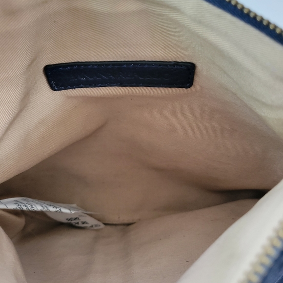 Banana Republic navy blue Italian suede leather fringe pouch - Picture 4 of 11